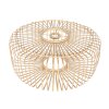 Steinhauer Zig-Zag Bogenstehlampe mit braunem Holzschirm, dimmbar, modern