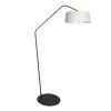 Steinhauer Zig-Zag Metall-Bogenstehlampe mit cremefarbenem Stoffschirm, dimmbar