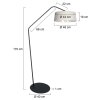Steinhauer Zig-Zag Metall-Bogenstehlampe mit cremefarbenem Stoffschirm, dimmbar