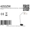Steinhauer Zig-Zag Metall-Bogenstehlampe mit cremefarbenem Stoffschirm, dimmbar
