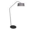 Steinhauer Zig-Zag Bogen-Stehlampe als Leselampe mit grauem Stoffschirm, E27, dimmbar