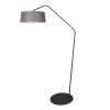 Steinhauer Zig-Zag Bogen-Stehlampe als Leselampe mit grauem Stoffschirm, E27, dimmbar
