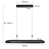 Steinhauer Mykty LED Pendelleuchte für Esstisch 2-flammig, oval, 120 cm aus Metall
