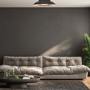 Steinhauer Brotke runde LED Deckenleuchte goldfarben Ø 40 cm 2700 K 1150 lm 12 W