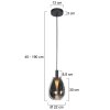 Steinhauer Glimsy LED Pendelleuchte aus Glas mit rauchfarbenem Glasschirm, Ø 22 cm