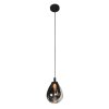 Steinhauer Glimsy LED Pendelleuchte aus Glas mit rauchfarbenem Glasschirm, Ø 22 cm