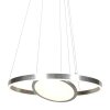 Steinhauer Ringlux LED 3-flammige Ring-Pendelleuchte in Silber Ø 60 cm, dimmbar