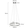 Steinhauer Ringlux LED 3-flammige Ring-Pendelleuchte in Silber Ø 60 cm, dimmbar