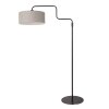 Steinhauer Bloeba Bogenstehlampe, dimmbar, mit grauem Stoffschirm fürs Wohnzimmer