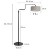 Steinhauer Bloeba Bogenstehlampe, dimmbar, mit grauem Stoffschirm fürs Wohnzimmer