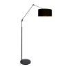 Steinhauer Prestige Chic Bogenstehlampe aus Metall mit goldfarbenem Stoffschirm, dimmbar