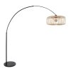 Steinhauer Sparkled Light Stehleuchte mit braunem Holzschirm, E27, dimmbar, IP20, 240 cm