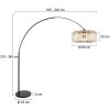 Steinhauer Sparkled Light Stehleuchte mit braunem Holzschirm, E27, dimmbar, IP20, 240 cm