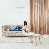 Steinhauer Sparkled Light verstellbare Bogenstehlampe, dimmbar, mit weißem Stoffschirm