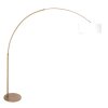 Steinhauer Sparkled Light bronzefarbene Stehlampe als Bogenlampe mit weißem Stoffschirm