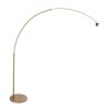 Steinhauer Sparkled Light bronzefarbene Stehlampe als Bogenlampe mit weißem Stoffschirm