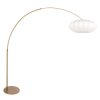 Steinhauer Sparkled Light Bogenstehlampe mit weißem Stoffschirm, Bronze, E27