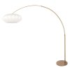 Steinhauer Sparkled Light Bogenstehlampe mit weißem Stoffschirm, Bronze, E27
