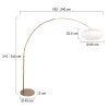 Steinhauer Sparkled Light Bogenstehlampe mit weißem Stoffschirm, Bronze, E27