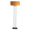 Steinhauer Stang verstellbare Stehlampe mit goldfarbenem Schirm, dimmbar, 160 cm