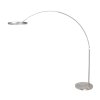 Steinhauer Ringlux silberfarbene LED 2-flammige Bogenstehlampe für Wohnzimmer dimmbar