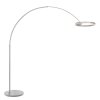 Steinhauer Ringlux silberfarbene LED 2-flammige Bogenstehlampe für Wohnzimmer dimmbar