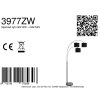 Steinhauer Sparkled Light Bogen-Stehlampe 3-flammig mit gold-schwarzen Stoffschirmen, E27
