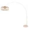 Steinhauer Sparkled Light Bogenstehlampe mit naturfarbenem Bambusschirm, 240 cm