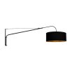 Steinhauer Elegant Classy Schwenkarm-Wandleuchte, schwarz-goldener Stoffschirm