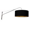 Steinhauer Elegant Classy Schwenkarm-Wandleuchte, schwarz-goldener Stoffschirm