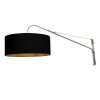 Steinhauer Elegant Classy Schwenkarm-Wandleuchte, schwarz-goldener Stoffschirm