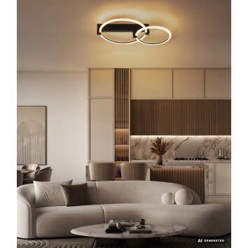 Globo Fletcher LED Doppelring-Deckenleuchte 3000 Kelvin 2550 Lumen 24 Watt