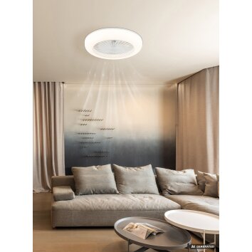 Globo Ferrell LED Deckenventilator mit Beleuchtung, dimmbar, weiß, modern