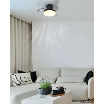 Globo Zavala LED dimmbarer Deckenventilator mit Licht, Fernbedienung, modern, IP20