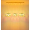 Globo Juana 3-flammige Esstisch-Hängeleuchte, 90 cm, chrom, transparent, Muscheloptik