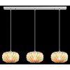 Globo Juana 3-flammige Esstisch-Hängeleuchte, 90 cm, chrom, transparent, Muscheloptik