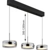 Globo Livion LED Hängeleuchte für Esstisch mit rauchfarbenem Glasschirm modern
