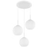 Globo Andre Pendelleuchte 3-flammig mit Kugelschirmen aus weißem Glas für Esstisch Ø 20 cm