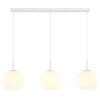 Globo Andre Hängeleuchte Esstisch 3-flammig E27 weißer Glasschirm Ø 20 cm im Modern-Retro-Stil