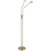 Globo Silvio 2-flammige LED Stehlampe 173 cm, Messing, weiße Acrylglasschirme, IP20