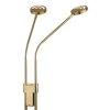 Globo Silvio 2-flammige LED Stehlampe 173 cm, Messing, weiße Acrylglasschirme, IP20