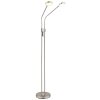 Globo Silvio LED Stehlampe 2-flammig nickel-matt mit weißen Acrylglasschirmen