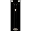 Globo Silvio LED Stehlampe 2-flammig nickel-matt mit weißen Acrylglasschirmen