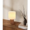 Globo Jannie Tischlampe/Tischleuchte aus Holz-Kautschuk mit Plisseeschirm, E27