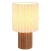 Globo Jannie Tischlampe/Tischleuchte aus Holz-Kautschuk mit Plisseeschirm, E27