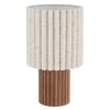 Globo Jannie Tischlampe/Tischleuchte aus Holz-Kautschuk mit Plisseeschirm, E27