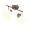 Globo Eileen Spot-Deckenleuchte 2-flammig braun-chrom E27 IP20 mit weißen Glasschirmen