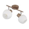 Globo Eileen Spot-Deckenleuchte 2-flammig braun-chrom E27 IP20 mit weißen Glasschirmen