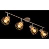Globo Olin Deckenleuchte 4-flammig Metallkäfig braun chrom für Wohnzimmer E27 IP20