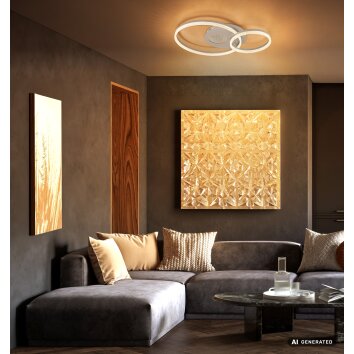 Globo Sanford LED moderne Ring-Deckenleuchte sandfarben IP20 3000K 3185lm 30W